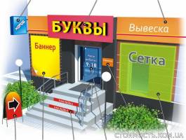 Наружная реклама, объемные буквы, вывески, лайтбоксы, баннеры | Стоимость, прайс-листы и цены в городе Киев